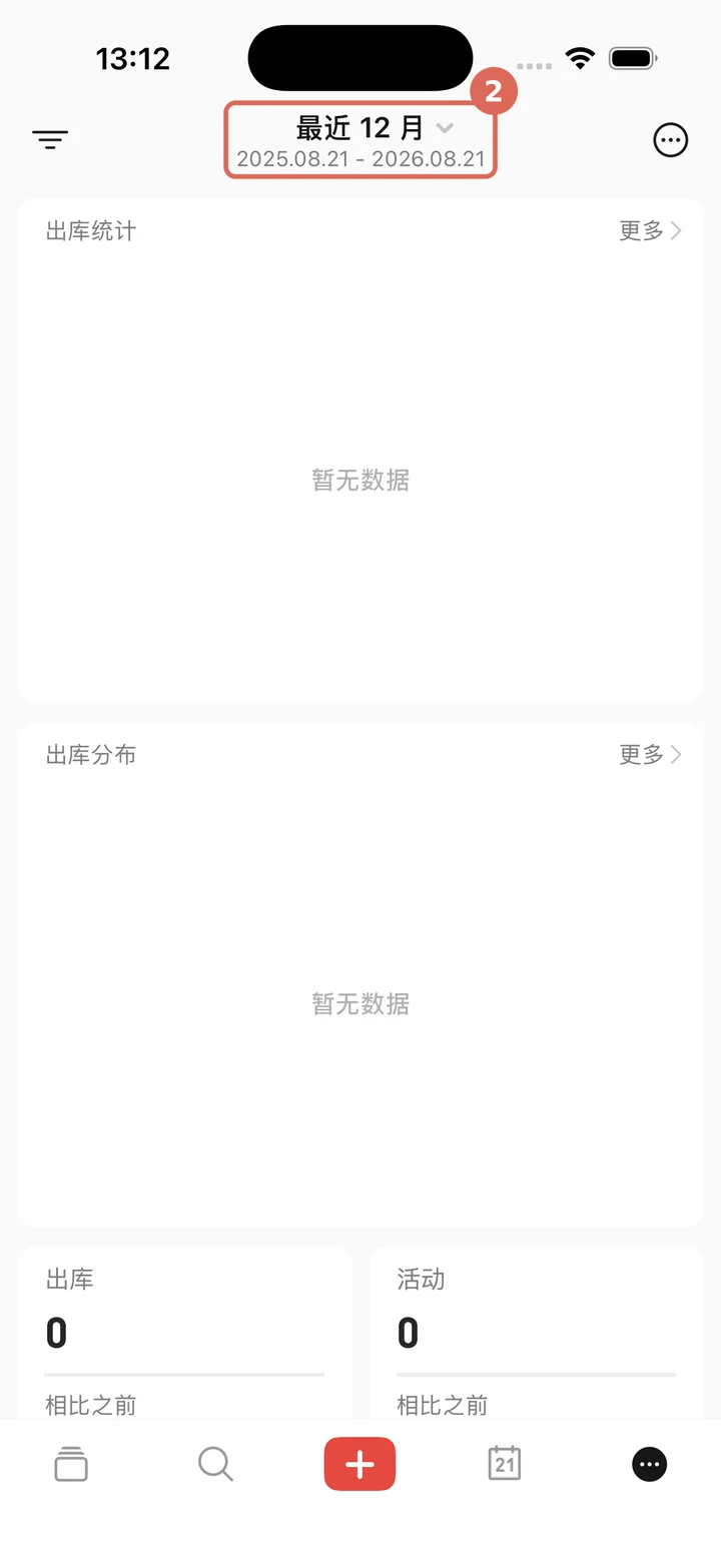 在趋势页面选择最近十二个月的统计范围